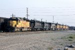 Union Pacific #8056 east with ample power including WP & SSW units